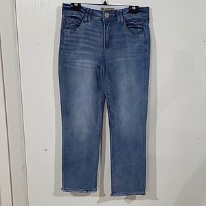 Democracy Ab-solution Straight Leg Fray Hem Ankle Jeans.